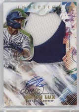 2020 Topps Inception 77/90 Gavin Lux #IAJP-GL Jumbo Patch Auto 15ny