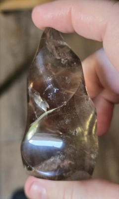 Smoky Quartz Flame Polished Crystal Display Specimen, Approx. 4 Inches