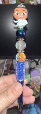 Disney Doorables Beaded Character Pen Princess Tiana Blue Dress Handmade