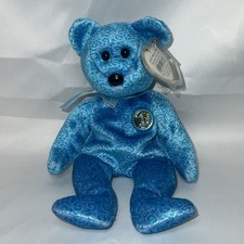 Ty - Beanie Baby - Classy - Blue Teddy Bear- Dated 2001