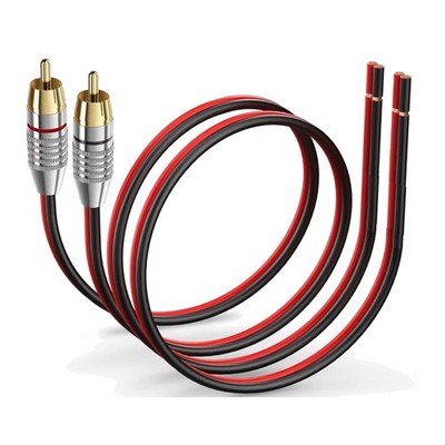 2 Pack RCA to Speaker Wire Adapter, 14AWG 1Ft Heavy Gauge Cable for Amp, TV, Sub