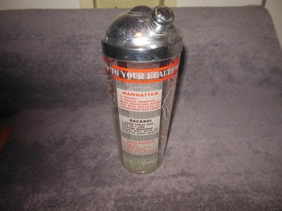 Vintage To Your Health SKOL Salud Cocktail Shaker with Recipes 1950's EUC