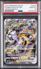 2023 POKEMON SWORD & SHIELD CROWN ZENITH #GG44 FULL ART/MEWTWO VSTAR PSA 10