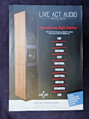 LIVE ACT AUDIO PROSPEKT, 8 SEITEN,  AUS 11/16,  LAS 312,408,312,108,110,112,115,