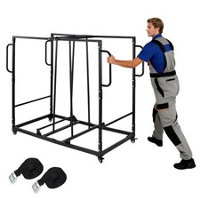 Heavy-Duty Chair Storage Dolly with Rubber Wheels and Holders, Large Chair Holde