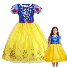 Princess Kids Fancy Dress Up Girls Fairytale Cosplay Party Costume SNOW WHITE