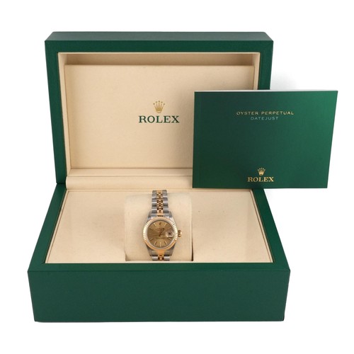 Rolex 69173 Lady-Datejust 26 mm Champagne Index Dial Jubilee B...
