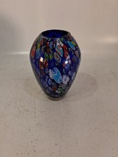 Beautiful Signed Murano Millefiore Vase, 8"t