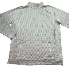Mizzen Main Sweatshirt Mens XL Gray Geometric 1/4 Zip Pullover Stretch Pockets