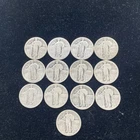 STANDING LIBERTY QUARTER DOLLAR COINS No Dates 90% Silver (Lot of 13)