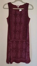 Women's Dress Maurice's Maroon Wine Sleeveless Paisley Bandana Print XS