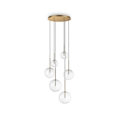 Ideal Lux Hängelampe Pendelleuchte Lampe messing Glas Metall Equinoxe