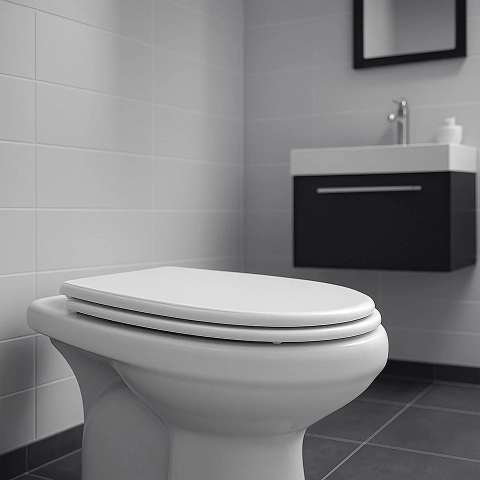 Copriwater per Cesame Vaso Aretusa Wc Bianco 44x33.5-36.5cm Sedile Toilet Ovale - Immagine 4 di 4