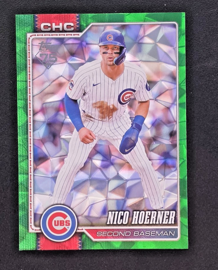 Topps 2026 Series 1 Nico Hoerner Green Parallel 75th Anniv #5 /99 Chicago Cubs