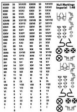 Rumpftiefenmarkierungen - Imperial - Custom Decals - Rumpfmarkierungen Maßstab 1:72 in...