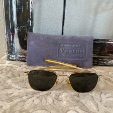 VTG 80 s VUARNET Aviator Sunglasses 5 1/2 Gol...