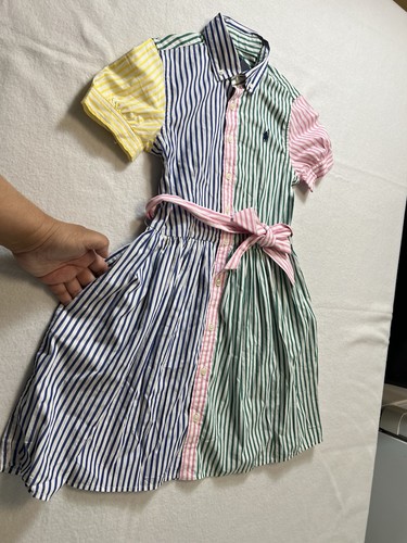 Ralph Lauren Striped Cotton Fun Shirtdress Multicolor Size 10 - Picture 3 of 12