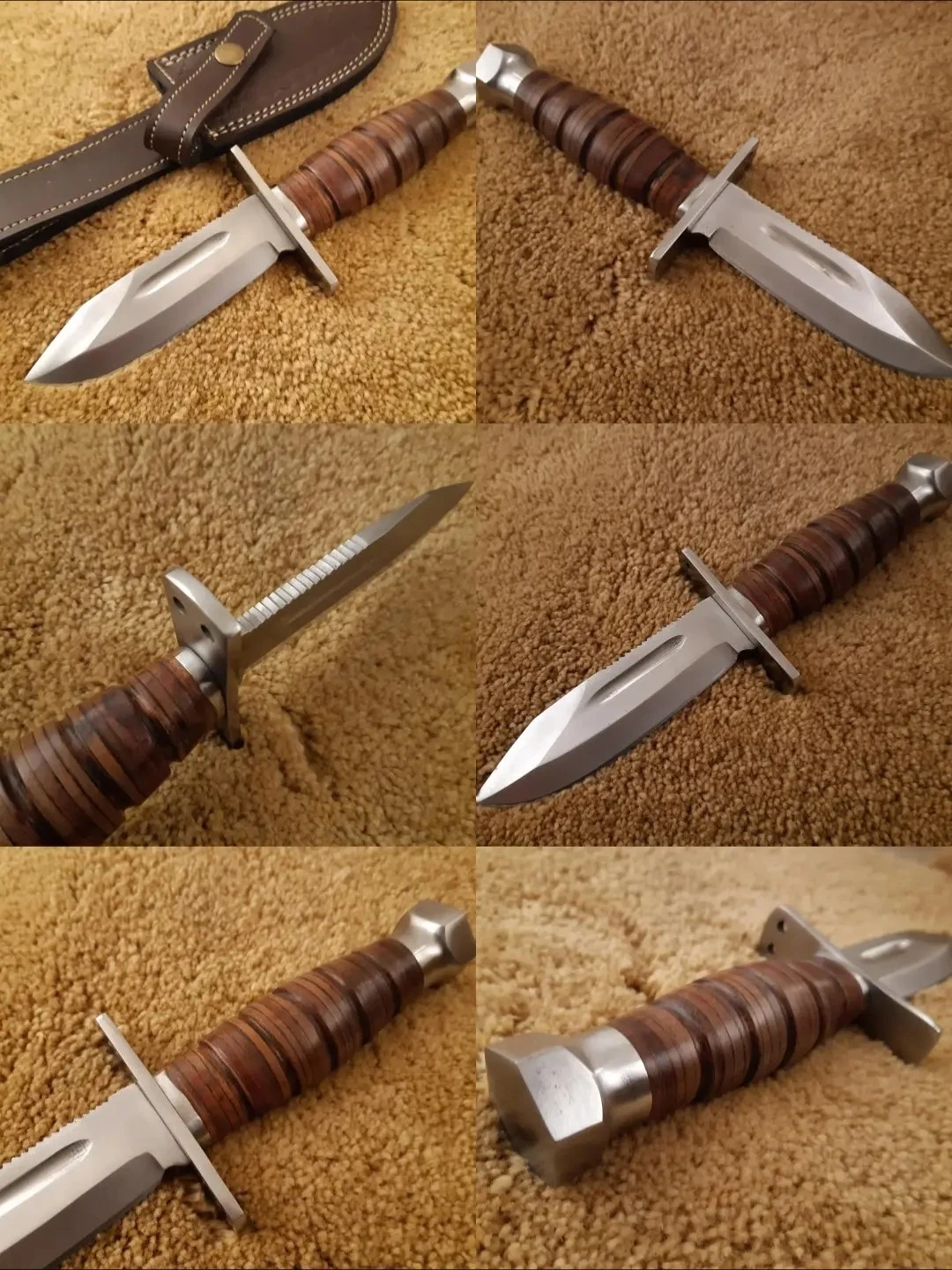 KA BAR Knife Replica - Custom & Handmade 5160 Steel Bowie - Military Boot Knife