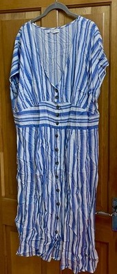 Bodyflirt size 24 shoulder sleeved, bodiced light midi dress with buttons