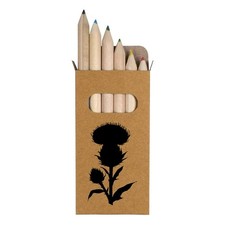 6 x 'Thistle Flower Silhouette' Short Colour Pencils PE00079756 