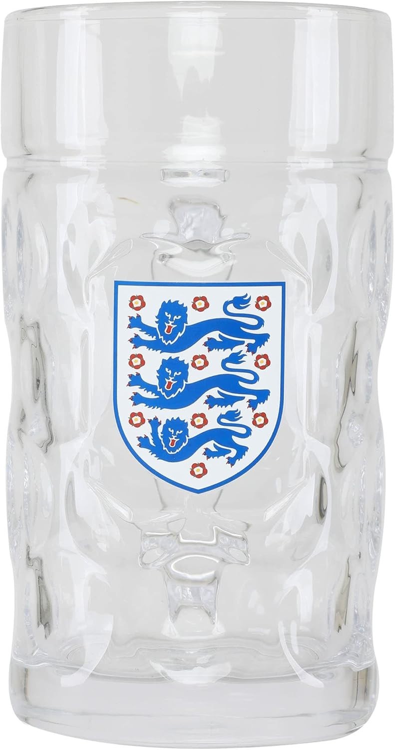 England FA Stein Glass Dimple Large Drink 1000ml Match Day Official Licensed