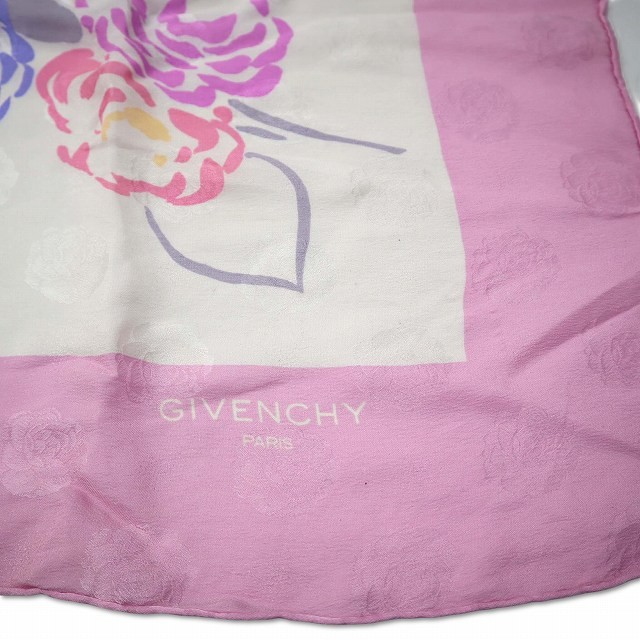 Givenchy Floral Print Silk Scarf Pink Women'S Authentic thumbnail 2