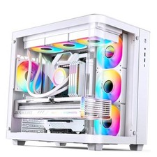 One-Piece Curved Glass ATX Mid Tower Pc Case, One-Piece Curved TK-3 White