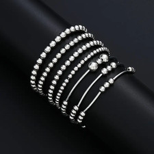 7pcs/Set Silver/Gold Beaded Bracelet Set Creative Jewelry Stackable Bracelet