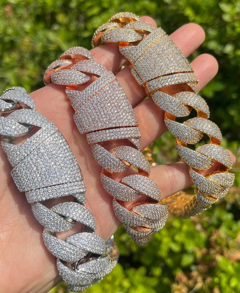 Cadena de collar de diamantes helados edición VVS 22 MM 28 pulgadas Foto 4 de 4