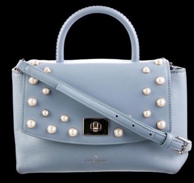 Kate Spade New York Serrano Place Pearl Shonna Satchel Bag Baby Blue EUC