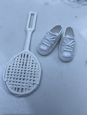 Sindy Sports Time shoes 1983 white tennis trainer racket Pedigree 12" doll