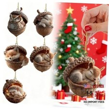 5PCS Forests Animal Acorn Ornaments, Forests Christmas Ornaments, 2026 New