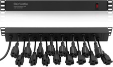 16 Outlet Rack Mount PDU with Surge Protection 15A Overload Switch, 1U