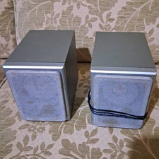 2.0 Channel Wired Bookshelf Speakers Pair Grey Wood Rectangular 8 Ohm