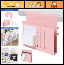 Clamp-On Laptop Holder  Desk Organizer - Steel Side Storage with Pen Holder, Fi