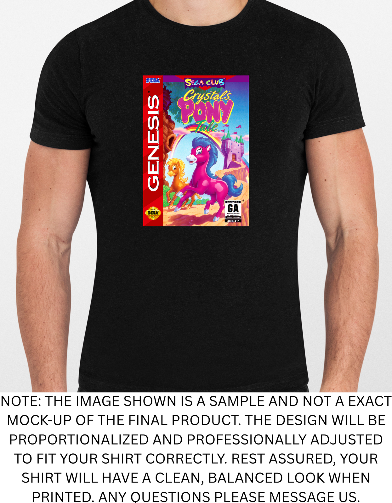 Crystal'S Pony Tale Genesis Maglietta Grafica Uomo o Donna NUOVA