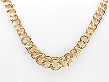 14k Yellow Gold Double Curb Link Necklace 16.4 Grams 17 Inch Fw0625pzxdu