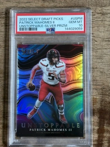 2022 PANINI SELECT DRAFT PICKS PATRICK MAHOMES II #USPM UNSTOPPABLE SILVER PSA10