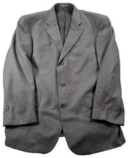 Oscar De La Renta Blazer Mens 46 Gray Cashmere Wool Sport Coat Jacket 3 Button