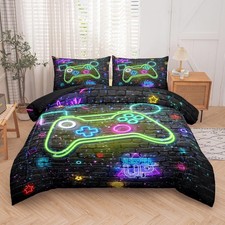 Gaming Comforter Sets for Boys Girls, 5 Piece Bed in a Bag Twin, Boys Twin Be...