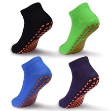 4 Pairs Kids Non-Slip Trampoline Socks Anti-Skid Sticky Grips Indoor Socks