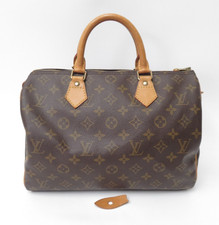 Autentica borsa a mano Louis Vuitton Speedy 30 marrone monogramma F#47181