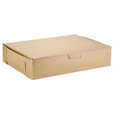 SCT Kraft One-Piece Non-Window Bakery Boxes, 19 x 14 x 4, Brown, Paper, 50/Ca...