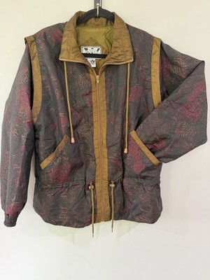Vintage 90s Sun Terra Paisley Windbreaker Jacket   Women's Size M   Bronze