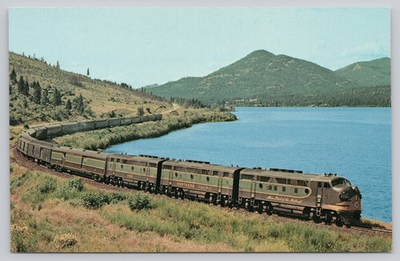#ad #ad Vintage Northern Pacific North Coast Limited Train Lake Cocolalla Idaho 1952 $4.75