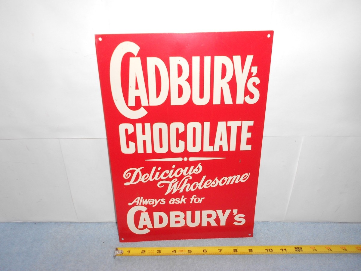 激レア　イギリス　Cadbury's cocoa プレート VINTAGE ORIGINAL 9x13 in CADBURY`S CHOCOLATE CANDY ADVERTISING