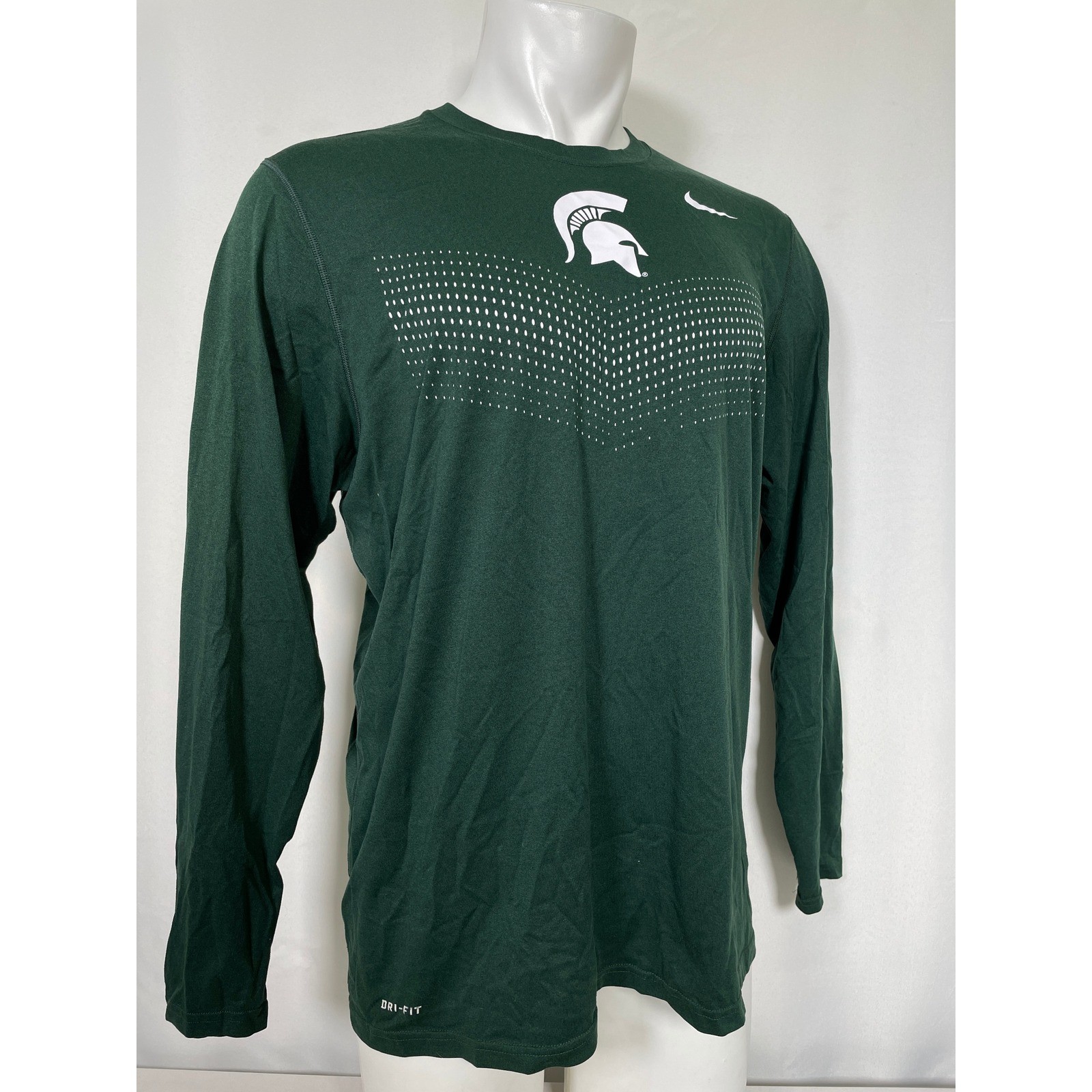 Michigan State Spartans Nike Dri-FIT Long Sleeve Performance Shirt Men's LARGE