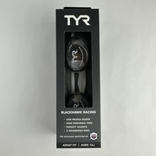 TYR Blackhawk Racing Adult Fit Low Profile Swim Goggles Black 5 Nosebridge sizes