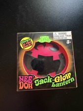 New Nee Doh Halloween Jack Glow in Dark Lantern Pink Squishy Toy Squeeze Ball