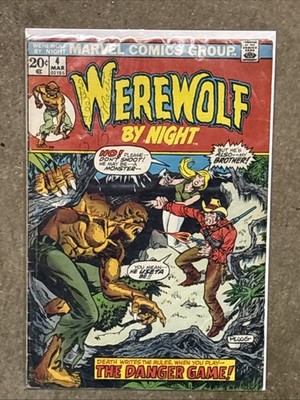MARVEL COMICS WEREWOLF BY NIGHT #4 (1972) MIKE PLOOG COVER DANGER GAME!